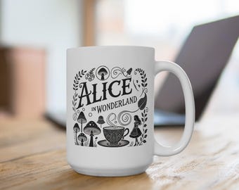Coffee Mug | Alice in Wonderland | Curiouser and Curiouser - Etsy