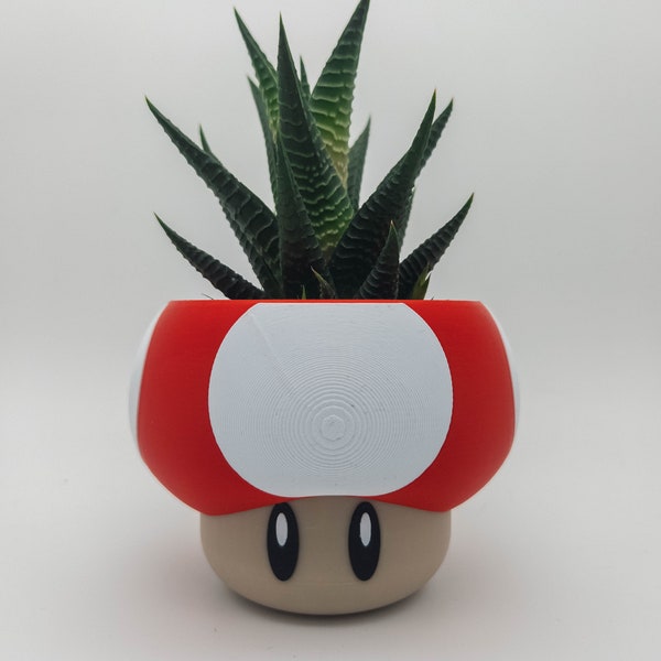 Pot de Fleur Champignon Mario avec Drainage