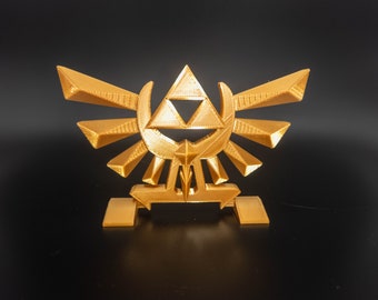 Zelda Stand with Hyrule Kingdom Emblem Standing Statue