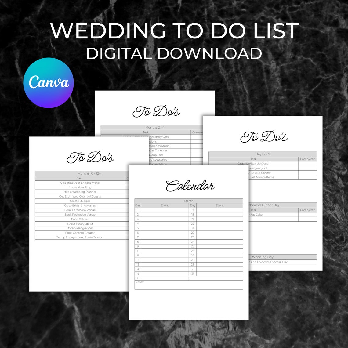 Artistic Wedding To Do Checklists Capture Digital Art Artistic Wedding To Do Checklists Capture Digital Art