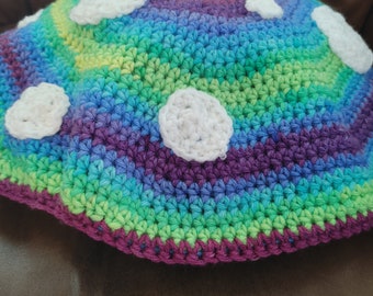 mushy hat mushroom hat Fey Wild colors handmade crochet hat