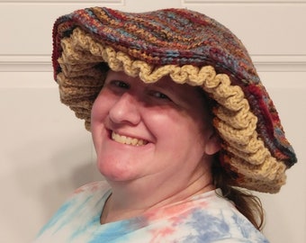 mushy hat mushroom hat Fall Frost colors handmade crochet hat