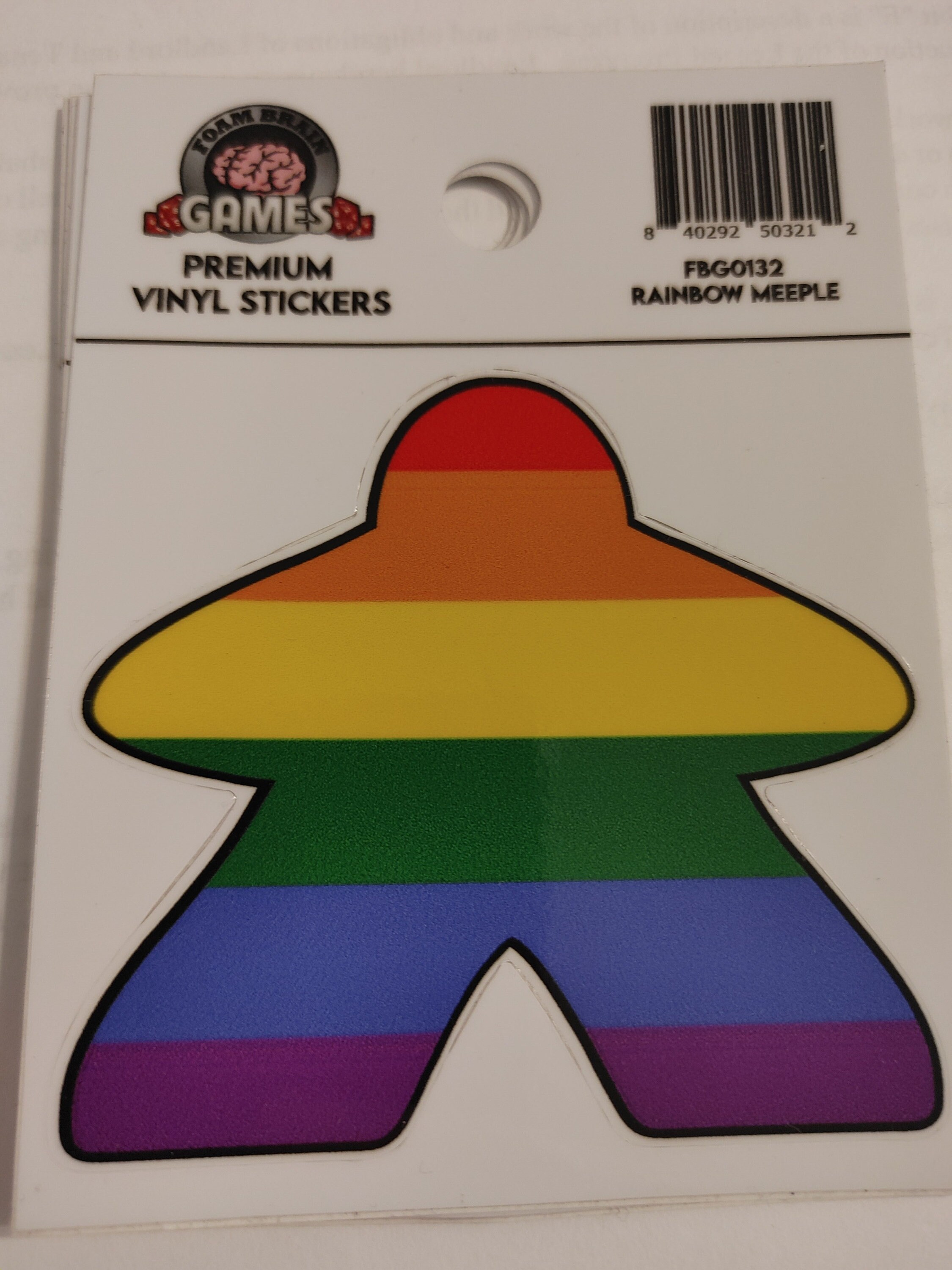 Rainbow Meeple Sticker