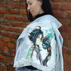 Painted Denim Jacket Make to Order: Hand Painted Jacket, Personalized Anime Jacket, Custom Jean Jacket with Anime, Unique Customized Clothes