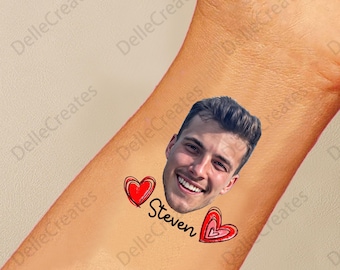 Tatuagens temporárias personalizadas para o rosto do noivo, lembrancinhas para despedida de solteira.