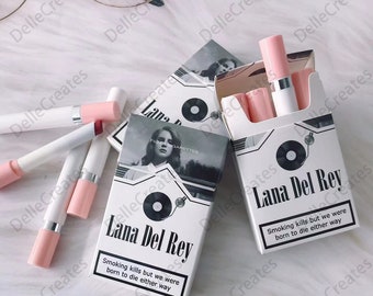 Conjunto de lápices labiales de Lana Del Rey, regalo para ella, caja personalizada con su foto, merchandising de Lana Del Rey