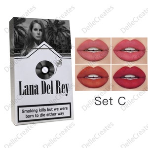 Set di rossetti Lana Del Rey, regalo di Natale per lei, scatola progettata con la tua foto, Merch Lana Del Rey immagine 5