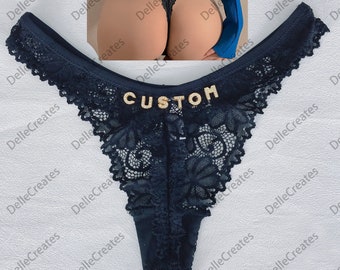 Custom Name Lace Thong, Personalised Name Thong, Custom Name Thong,Custom Thong