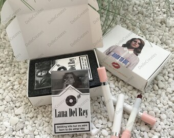 Lana Del Rey Lipsticks Set,Christmas Gift For Her,Designed Box With Your Photo,Lana Del Rey Merch