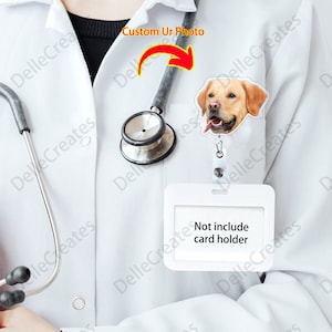 Custom Badge Reel With Photo,Personalized Retractable ID Badge Holder For Nurse, Doctor, Teacher