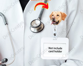 Custom Badge Reel With Photo,Personalized Retractable ID Badge Holder For Nurse, Doctor, Teacher