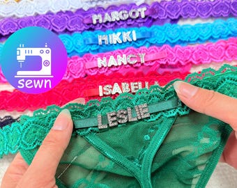 Custom Silver Name G-Strings: Personalised Thong,High-stretch Lace Thong