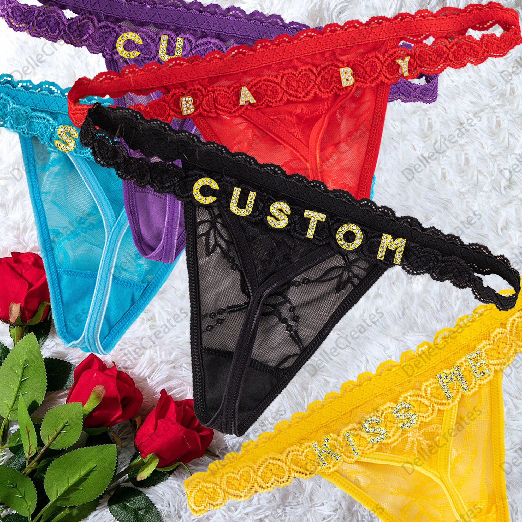 Personal String Custom Name G-strings, Custom Name Lace Thong, Name Thong, Personalised ...