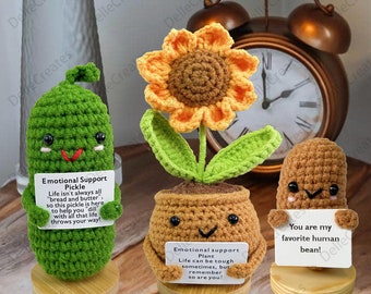 Handmade Emotional Support Plant,Handmade Crochet Sunflower Potted,Crochet Flower Decor,Encouragement Gifts,Cheer Up Gifts