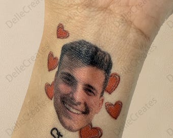 Benutzerdefinierte Bräutigam Gesicht temporäres Tattoo, Bachelorette Party Gefälligkeiten