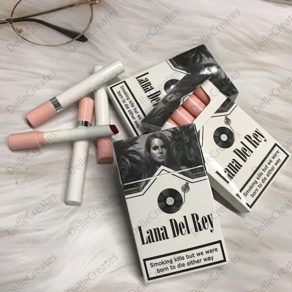 Set di rossetti Lana Del Rey, regalo di Natale per lei, scatola progettata con la tua foto, Merch Lana Del Rey