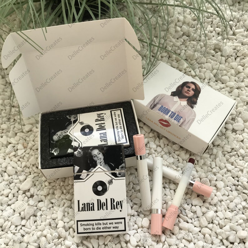 Lana Del Rey Lipsticks Set,Christmas Gift For Her,Designed Box With Your Photo,Lana Del Rey Merch image 1