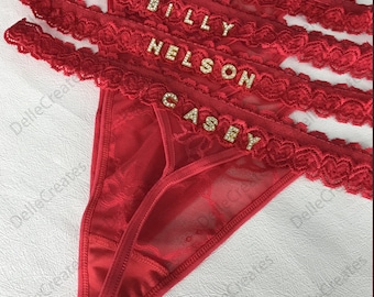 Custom Thong, Personalised Name Thong, Custom Name Thong,Personalised Thong For Wife,Girl Friend