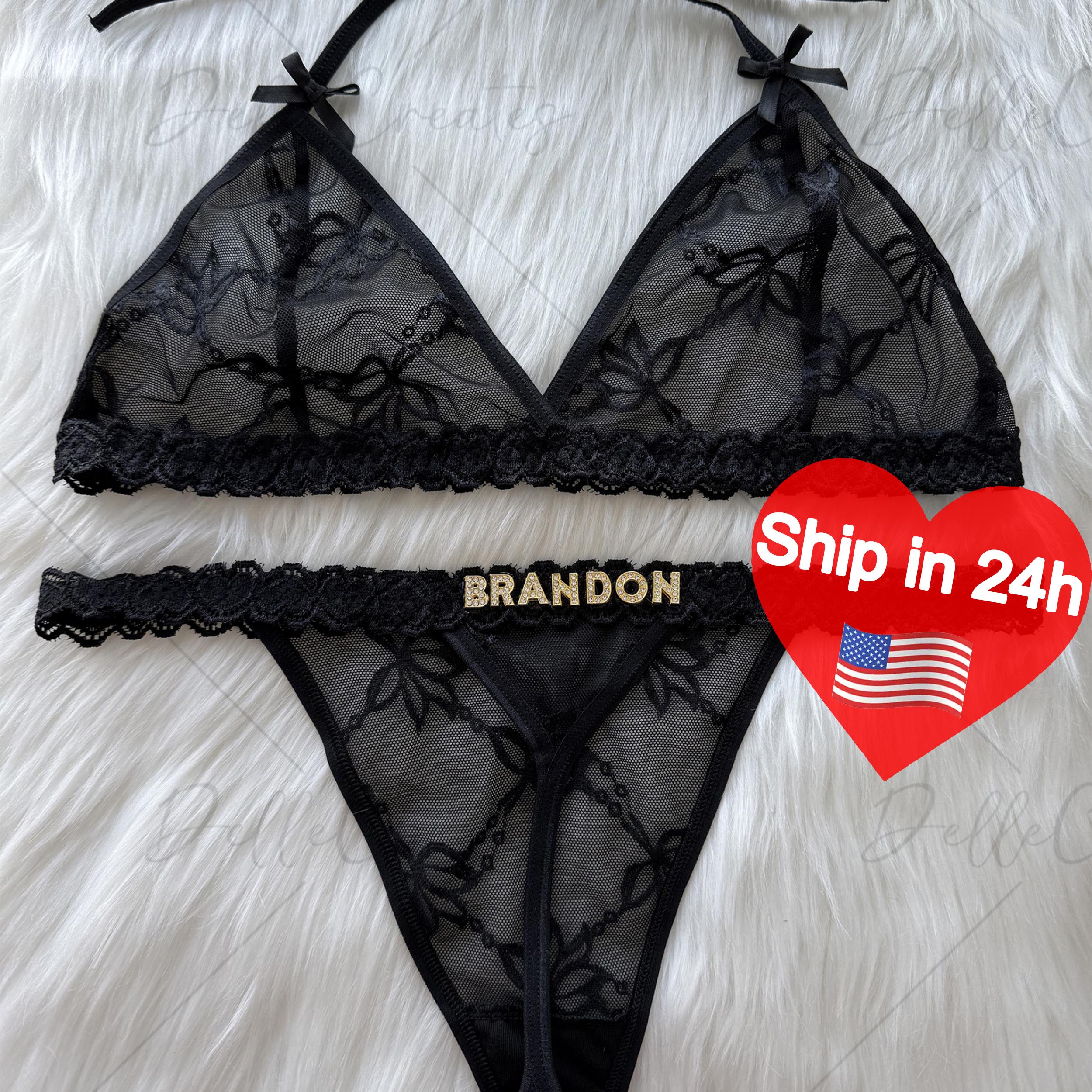 Custom Thong G-strings Set With Gold Charms Name,personalized Thong ...