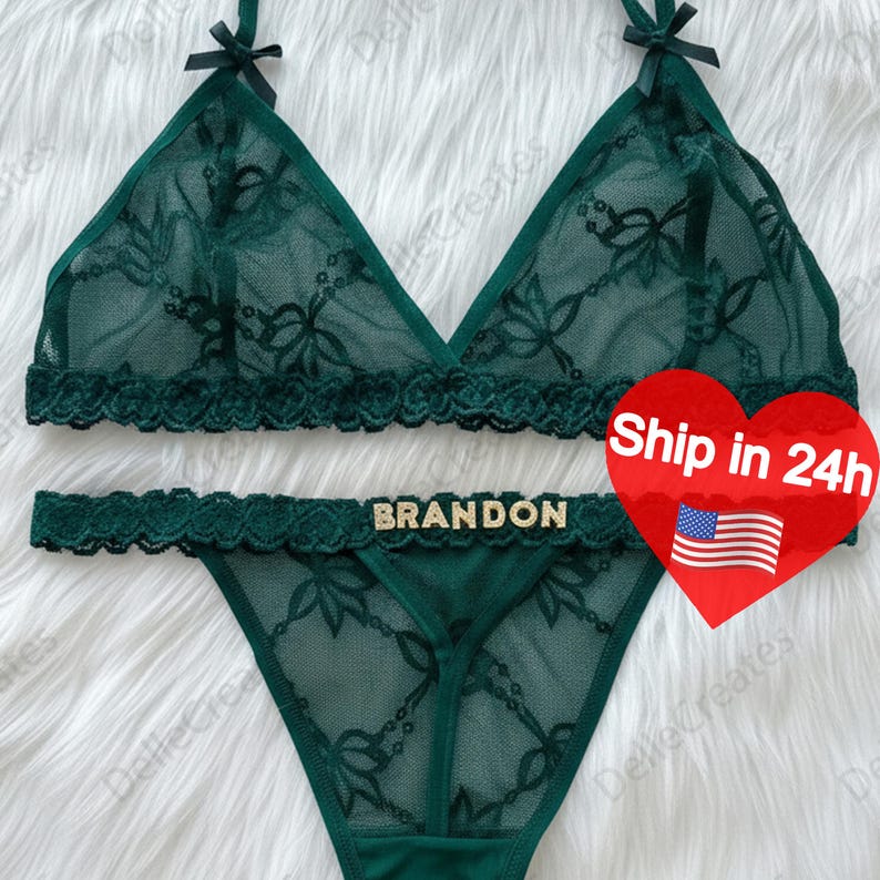 Custom Thong G-strings Set With Gold Charms Name,personalized Thong ...