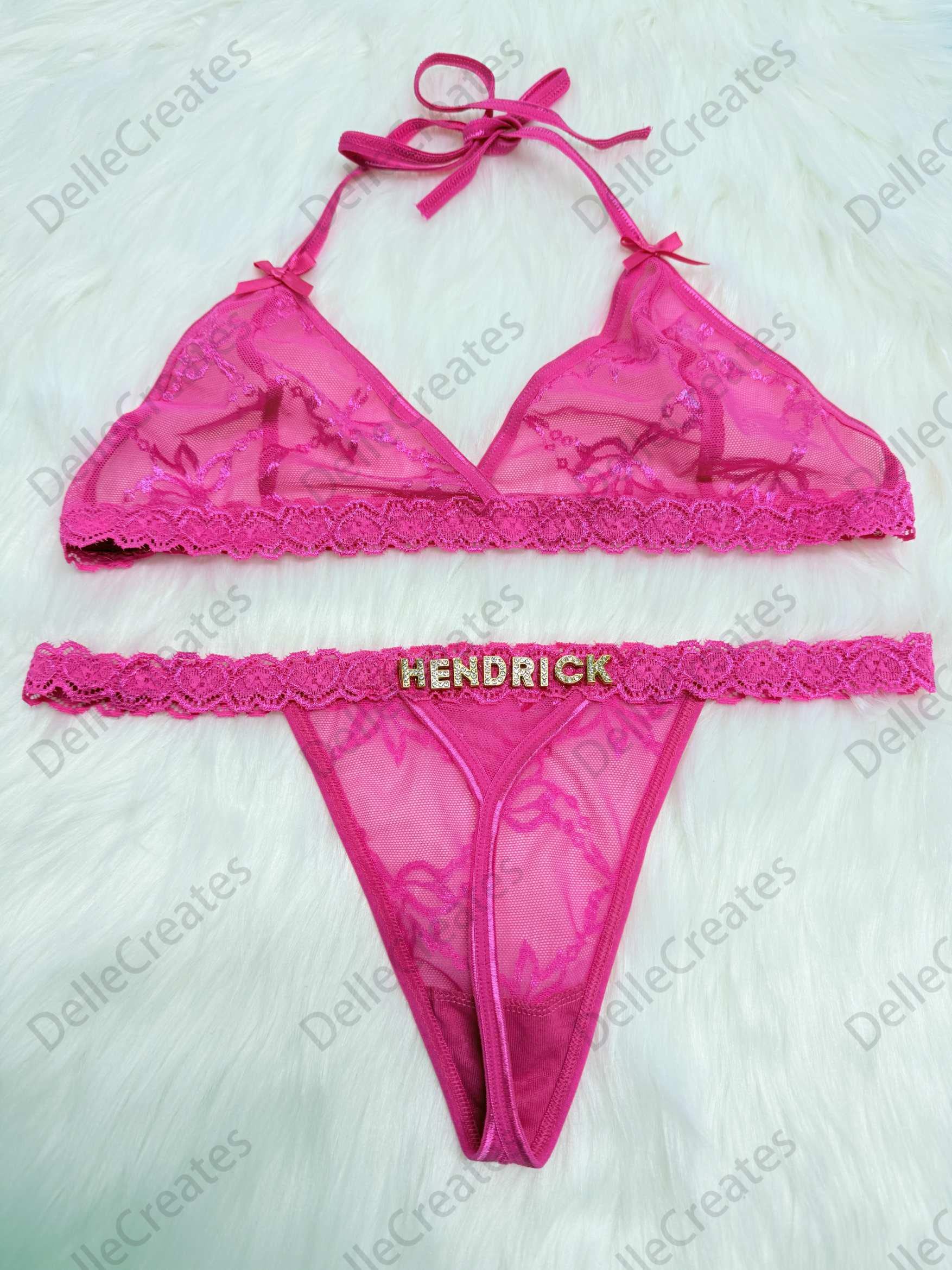 Custom Thong G-strings Set With Gold Charms Name,personalized Thong ...