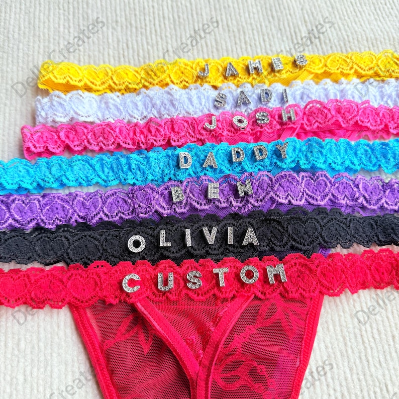 Personal String Custom Thong G-strings With Silver Charms Name,custom Name G-strings ...
