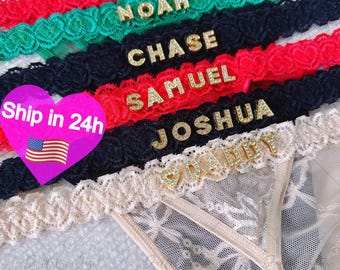 Custom Name G-Strings: Personalised Thong,High-stretch Lace Thong