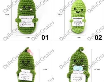 Cornichon fait main pour plante de soutien émotionnel, cornichon au crochet fait main, décoration florale au crochet, cadeaux d'encouragement, cadeaux de réconfort