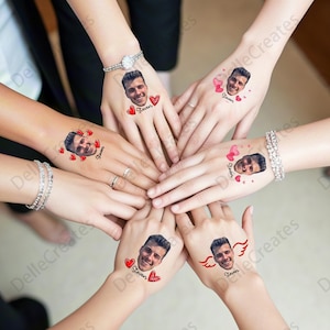Custom Groom Face Temporary Tattoos, Bachelorette Party Favors