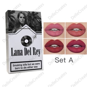 Set di rossetti Lana Del Rey, regalo di Natale per lei, scatola progettata con la tua foto, Merch Lana Del Rey immagine 3