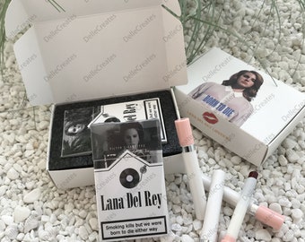 Lana Del Rey Lippenstift-Set, Weihnachtsgeschenk für Sie, gestaltete Box mit Ihrem Foto, Lana Del Rey Merch