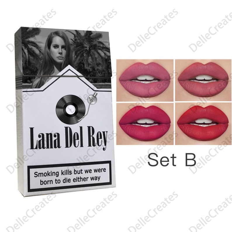 Conjunto de lápices labiales de Lana Del Rey, regalo de Navidad para ella, caja diseñada con su