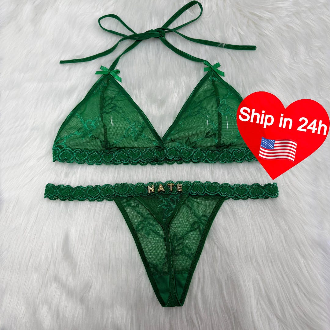 Custom Thong G-strings Set With Gold Charms Name,personalized Thong ...
