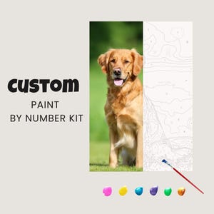 Kit de pintura por números personalizado con tu foto: experiencia artística personalizada, regalo perfecto para tu ocasión. Pintura acrílica con retrato de mascota personalizado