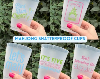 Mahjong Cups - Reusable 16oz Shatterproof Cups (Set of 10)