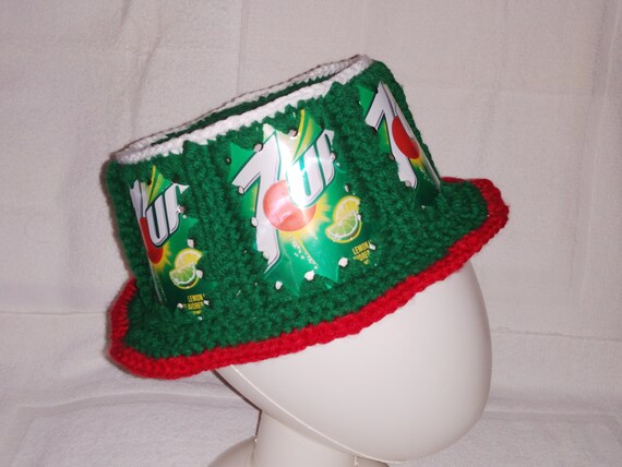Crochet Soda Can Hat 7 up Etsy