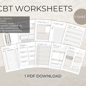 CBT worksheets | English + Dutch | Cognitive Behavioral Therapy | PDF download