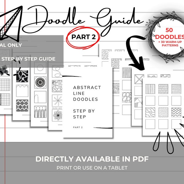 Doodle guide PART 2 | Digital | Step by step | FREE Snowflake special | Art Therapy | PDF