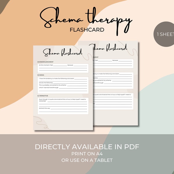 Schema Therapy Flashcard | English + Dutch | PDF Download | Mental Health Worksheet