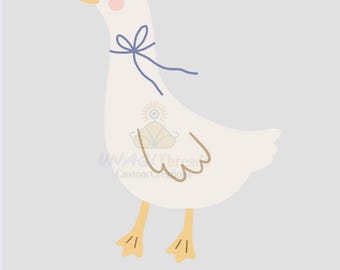 In My Aunt Rhody Era Goose PNG – Cute Goose with Bow, Farmhouse Aesthetic Digital File, Funny Country Shirt Design, Cottagecore