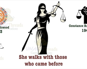 Lady Justice Tumbler Wrap: Female Legal Pioneers Design (PNG Digital Download)