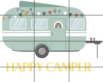 Happy Camper PNG: Vintage RV Sublimation Design (Digital Download
