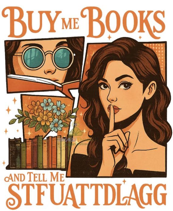Funny Smut Reader PNG: Sassy Brunette Comic Design (Digital Download