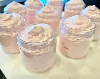 Whipped Rose Body Butter, Avocado Butter, Smooth, Creamy, Fluffy, Homemade Lotion, Handmade Spa Gift, Luxury Party Favor, Stocking Stuffer