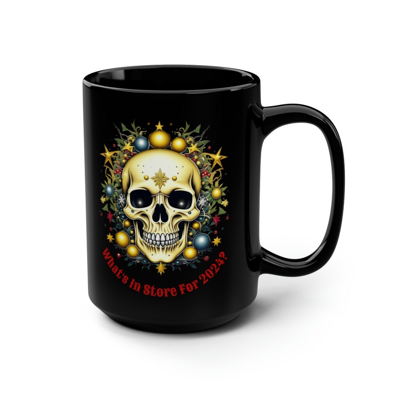 New Year Skull 2024 Mug, Goth 2024, Gift for Goth, Gothic Skull, New
