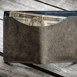 Handmade Leather Wallet, Minimalist Wallet, Vertical Bifold Wallet, Slim Wallet, Mens Wallet, Birthday Gift, Gift for Him, Wedding Gift image 4