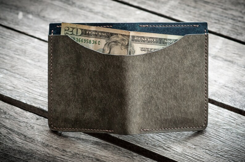 Handmade Leather Wallet, Minimalist Wallet, Vertical Bifold Wallet, Slim Wallet, Mens Wallet, Birthday Gift, Gift for Him, Wedding Gift image 4