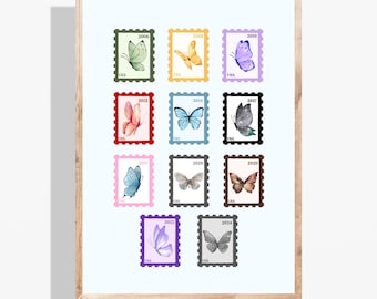 Butterfly TS Stamps Wall Art Print | Digital Download