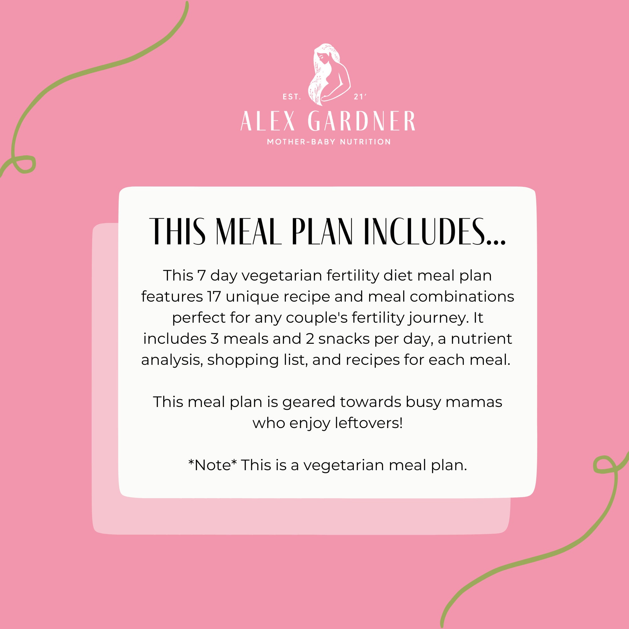 Curated visual reference: Fresh Look at Vegetarian Fertility Meal Plan 1 Premade Weekly Meal Plan By