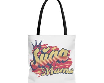 Funny Saga Mama Tote Bag,Stylish Chic Tote Bag,Boho Bag,Pop Art Tote Bag, Travel Tote Bag, Grocery Bag, Street Bag, Shopping Tote Bag (AOP)